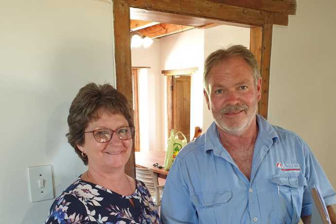 Paul and Anneli Smit stand inside the historic Ouhuis house, which they lovingly restored. Today, it serves as an office and reception area for visitors to Zeekoevlei 109 Farm.